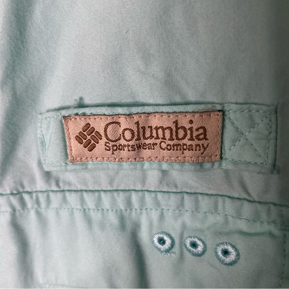 Columbia Shirt Mens XL PFG Fishing Casual Short Sleeve Button Up Pockets Vented - Picture 3 of 10